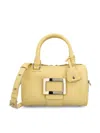 Roger Vivier Belle Vivier Bowling Bag In Yellow Leather In Yellow