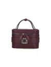 Roger Vivier Leather Vanity Bag Bordeaux With Rhinestone Buckle In Red