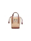 Roger Vivier Mini Shoulder Bag With Raffia Body In Sand
