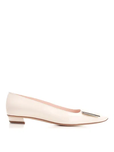 Roger Vivier Belle Vivier Buckled Metallic Leather Ballet Flats In Gold