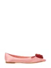 Roger Vivier Rose Vivier Embellished Cutout Satin Ballet Flats In Pink