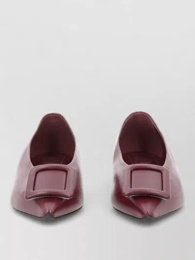Roger Vivier Ballerina Shoes Buckle Detail Pointed Toe In Purple