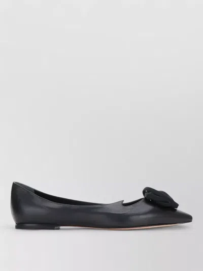 Roger Vivier Ballerina Shoes Pointed Toe Floral Detail In Black