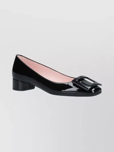 Roger Vivier Ballerina Shoes With Square Buckle Detail In Black