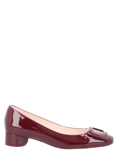 Roger Vivier Bordeaux U Look Patent Leather Flats In Burgundy