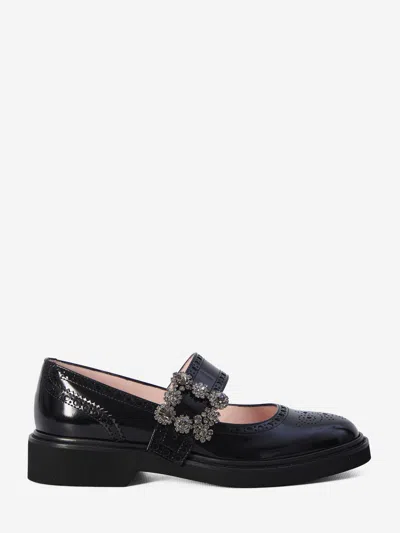 Roger Vivier Ballerine Con Cinturino Viv Rangers In Black