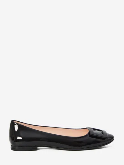 Roger Vivier Elegant Calf Leather Flat Shoes For Women In Black