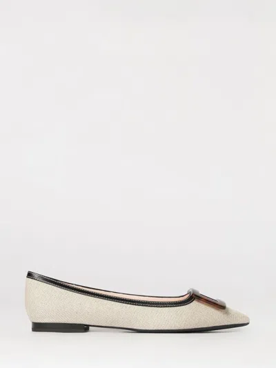 Roger Vivier Gommettine Pointed Toe Ballet Flat In Neutral