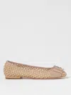 Roger Vivier Tres Vivier Raffia Ballerinas In Natural