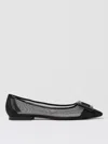 Roger Vivier Gommettine Buckled Mesh Ballet Flats In Black