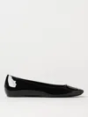 Roger Vivier Trompette Metal Buckle Ballerinas In Black Leather In 黑色