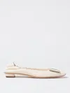 Roger Vivier Belle Vivier Ballet Flats In Yellow Cream