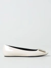 Roger Vivier Trompette Bellerine Patent-leather Ballet Flats In Yellow Cream