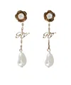 Roger Vivier Beaded Long Earrings In White