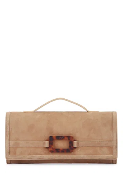Roger Vivier Beige Belle Vivier Clutch In Brown