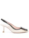 Roger Vivier Viv In The City 65 Bicolor Slingbacks In Beige
