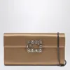 Roger Vivier Beige Satin Efflorescence Clutch Bag With Buckle