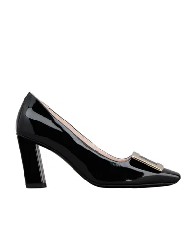 ROGER VIVIER ROGER VIVIER LOGO ENGRAVED BLOCK HEEL PUMPS
