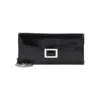 Roger Vivier Patent Leather Belle Vivier Wallet On Chain In Black