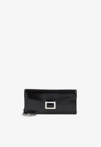 ROGER VIVIER BELLE PATENT LEATHER SHOULDER BAG