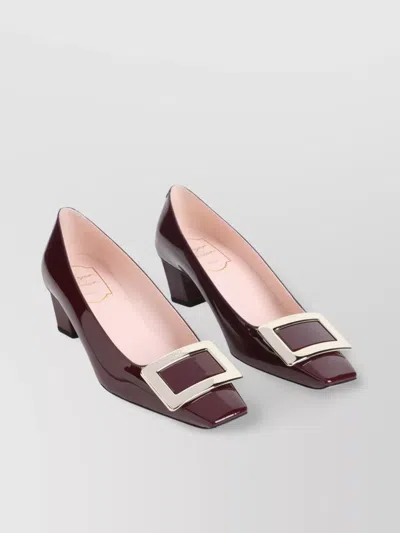 ROGER VIVIER BELLE PUMPS BORDEAUX PATENT CALF LEATHER