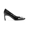 Roger Vivier Belle Vivier T.70 Black Calfskin Pumps With Metal Buckle In Black