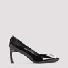 Roger Vivier Patent Leather Square-toe Heels In Black