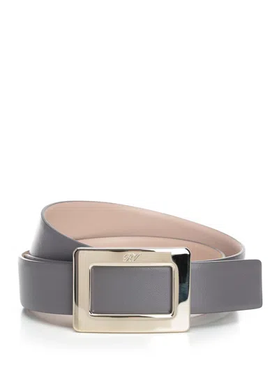 Roger Vivier Belle Viver Belts Grey