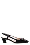 Roger Vivier Vivier Slingback Pumps Turtle Buckle Detail In Black