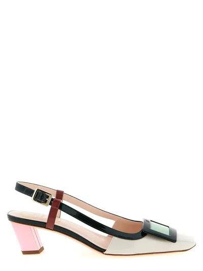 Roger Vivier 45mm Belle Vivier Patent Leather Lacquered Buckle Slingback Pumps In Multi