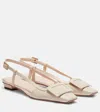 Roger Vivier Belle Vivier 25 Leather Ballet Flats In Neutral