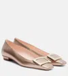 Roger Vivier Belle Vivier 25 Leather Ballet Flats In Gold