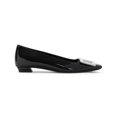 Roger Vivier Black Leather Ballet Flats