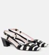 Roger Vivier 45mm Belle Vivier Leather Slingbacks In Navy