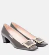 Roger Vivier Belle Vivier 45 Patent Leather Pumps In Cenere Scuro