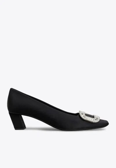 Roger Vivier Belle Vivier 45 Crystal Buckle Pumps In Black