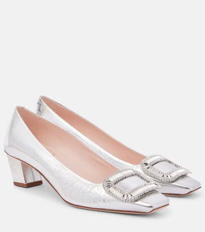 Roger Vivier Belle Vivier 45 Embellished Pumps In White