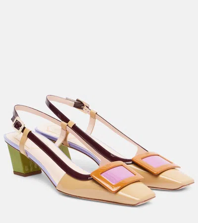 ROGER VIVIER BELLE VIVIER 45 LEATHER SLINGBACK PUMPS