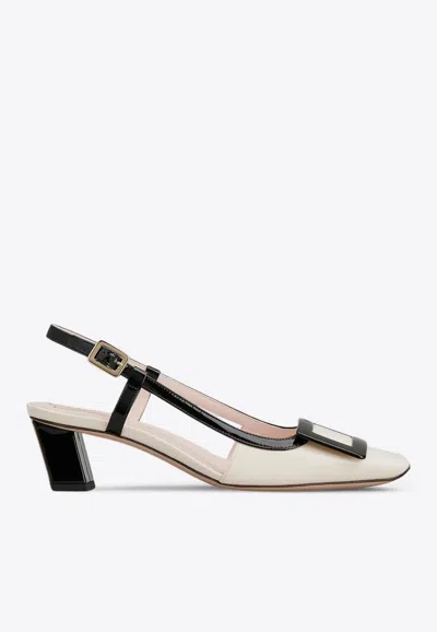 ROGER VIVIER BELLE VIVIER 45 LEATHER SLINGBACK PUMPS