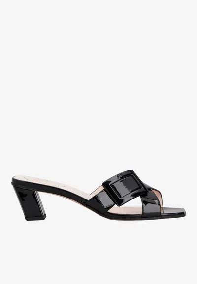 Roger Vivier Belle Vivier 45 Mules In Patent Leather In Black