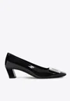 Roger Vivier Black Calfskin Pumps With Buckle And Wide Heel