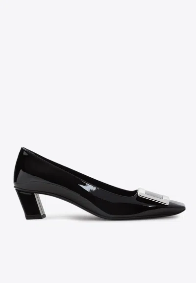 ROGER VIVIER BELLE VIVIER 45 PATENT LEATHER PUMPS
