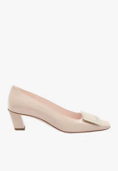 Roger Vivier Belle Vivier 4.5 Patent-leather Pumps In Beige