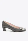 Roger Vivier Belle Vivier 45 Patent Leather Pumps In Gray