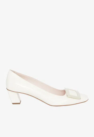 Roger Vivier Belle Vivier 45 Patent-leather Pumps In Beige