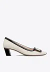 Roger Vivier Belle Vivier 45 Patent-leather Pumps In White