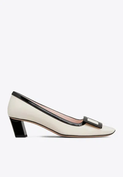 Roger Vivier Belle Vivier 45 Patent-leather Pumps In White