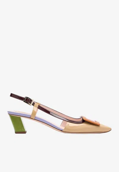 Roger Vivier Belle Vivier 45 Patent Leather Slingback Pumps In Multi