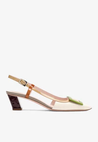 ROGER VIVIER BELLE VIVIER 45 PATENT LEATHER SLINGBACK PUMPS