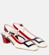 Roger Vivier Belle Vivier 45 Color-block Patent-leather Slingback Pumps In Rosso,panna